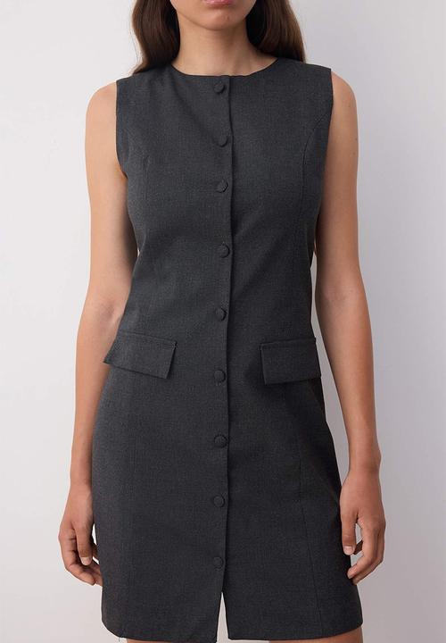 Trendyol - Mini Aline Woven Formal Dress - D-Grey