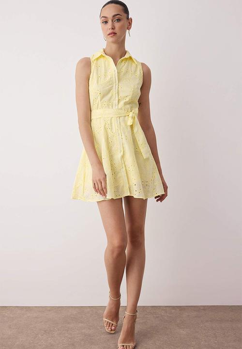 Trendyol - Mini Aline Woven Dress - Yellow