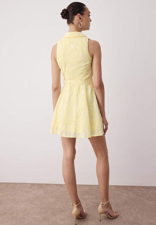Trendyol - Mini Aline Woven Dress - Yellow