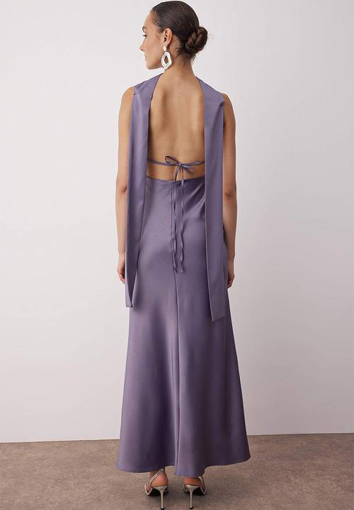 Trendyol - Maxi Woven Straight Cut Dress - Lilac
