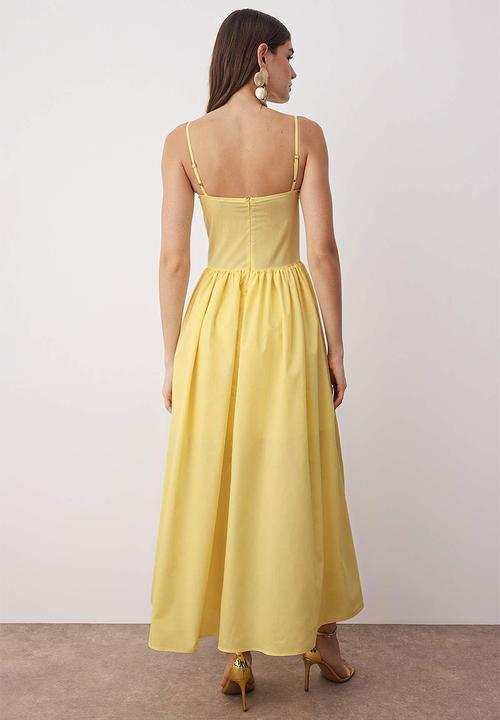 Trendyol - Maxi A line Sleeveless Woven Dress - Yellow