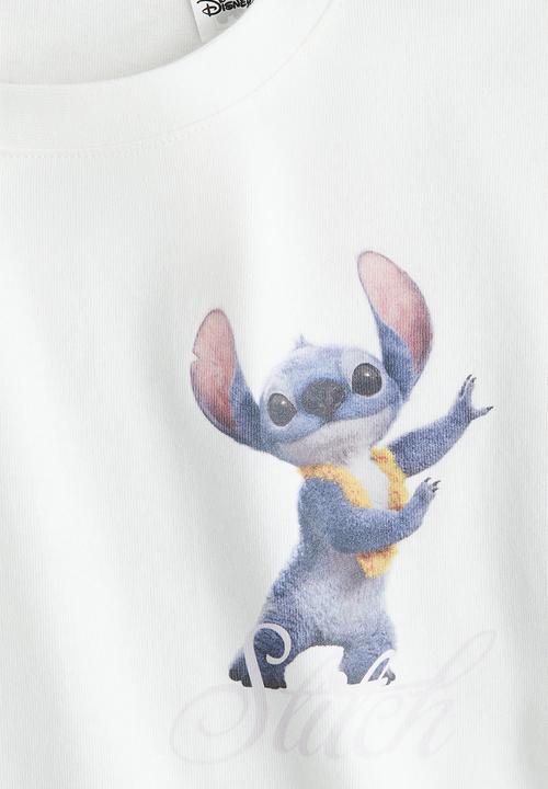 H&M - Printed cotton T-shirt -  white/lilo & stitch