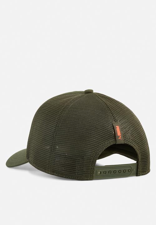 PUMA - Puma X Hyrox Trucker Cap - Dark Olive-Glowing Orange