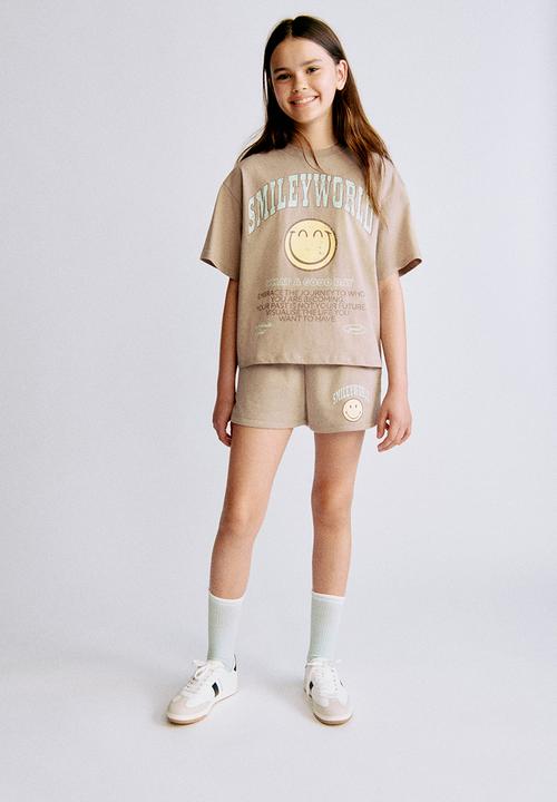 H&M - Printed cotton T-shirt - beige,multi