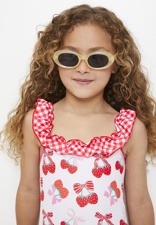 Pop Candy - Square neck one piece swimsuit - pink/red gingham