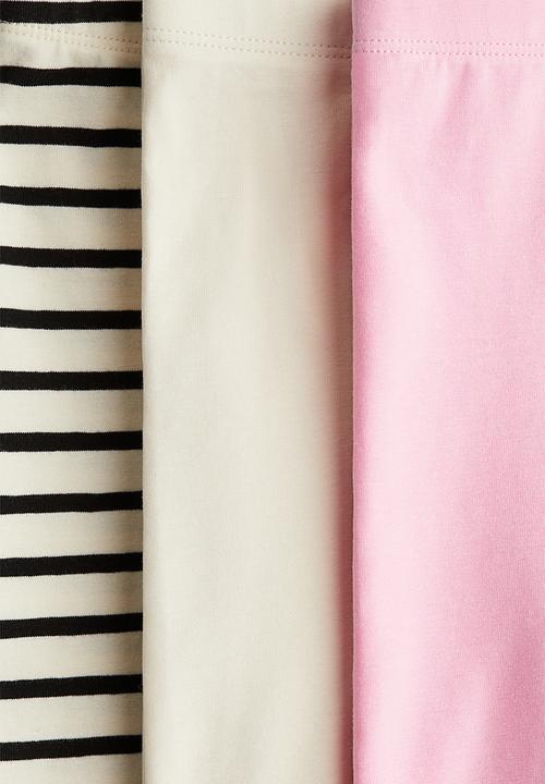 H&M - 3-pack cotton cycling shorts - pink/light beige