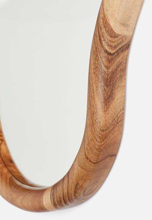 H&M - Large mango wood mirror - light brown 