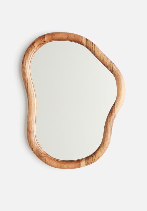 H&M - Large mango wood mirror - light brown 