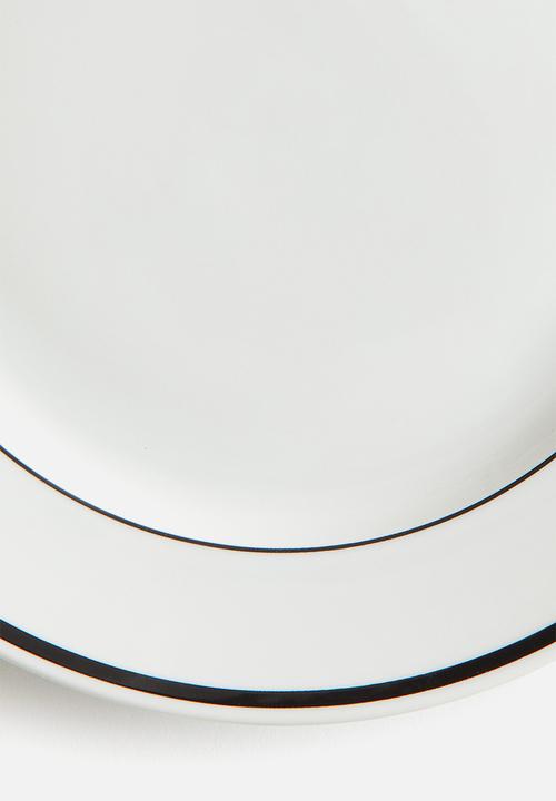 H&M - Porcelain dinner plate - white & black