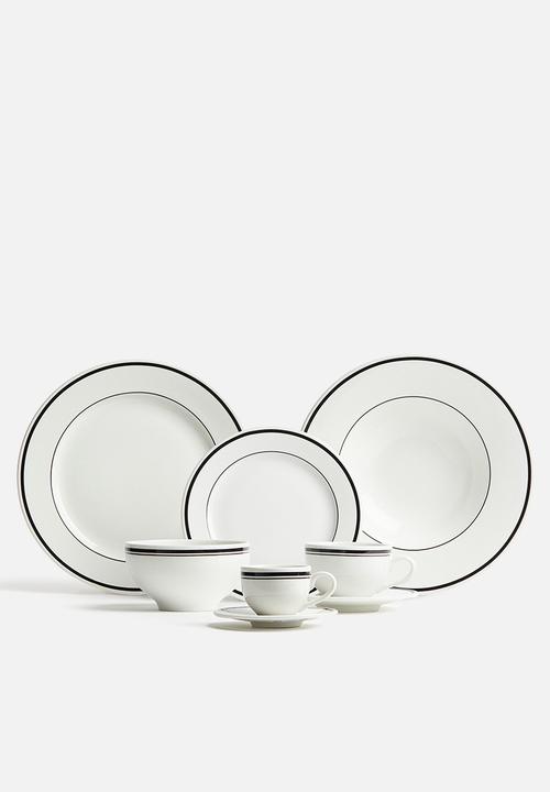 H&M - Porcelain dinner plate - white & black