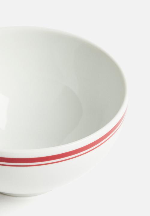 H&M - Small porcelain bowl - white & red