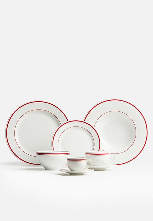 H&M - Cappuccino cup and saucer - white & red