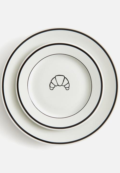 H&M - Porcelain mid plate - white croissant