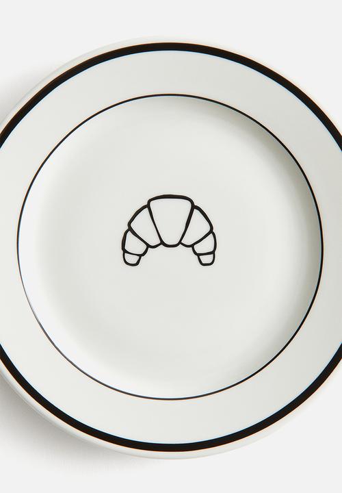H&M - Porcelain mid plate - white croissant