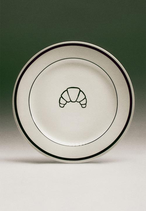 H&M - Porcelain mid plate - white croissant