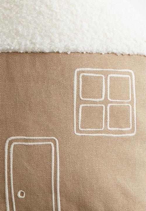H&M - House-shaped cushion - beige house 