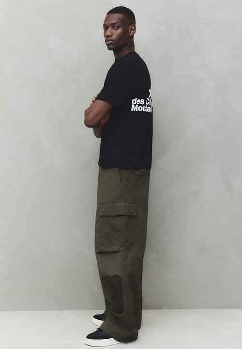 H&M - Loose fit cargo trousers - dark khaki green
