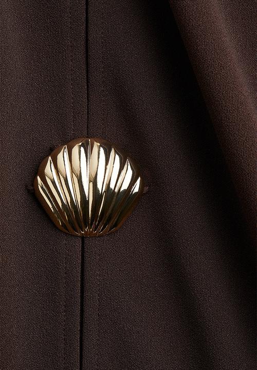 H&M - Button-decorated top - dark brown