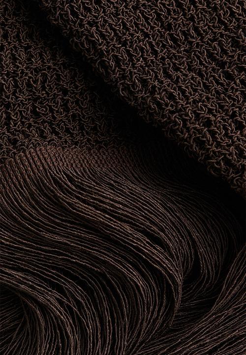 H&M - Fringed knitted dress - dark brown