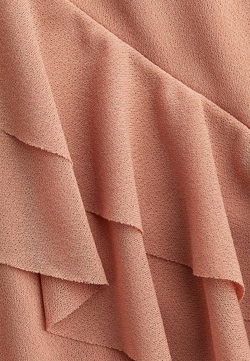 H&M - Flounce-trimmed dress - dusty orange