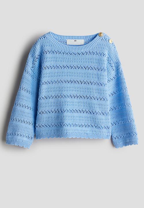 H&M - Pointelle-knit cotton jumper - blue