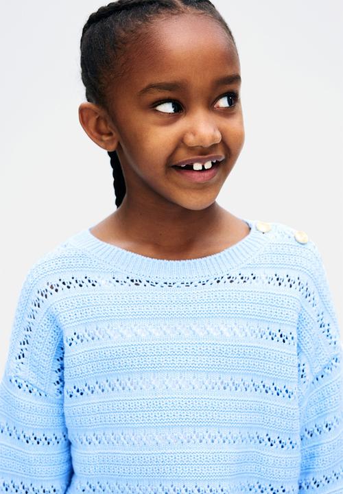 H&M - Pointelle-knit cotton jumper - blue