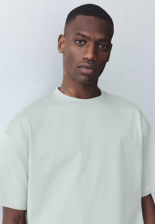H&M - Oversized fit t-shirt - light sage green