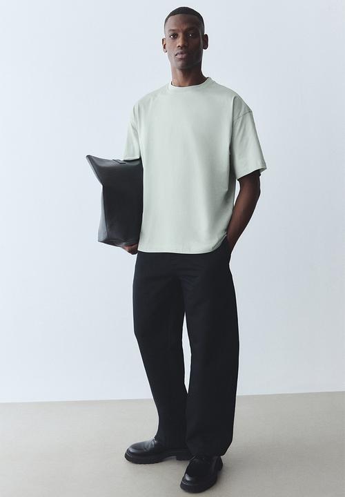 H&M - Oversized fit t-shirt - light sage green