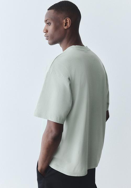 H&M - Oversized fit t-shirt - light sage green