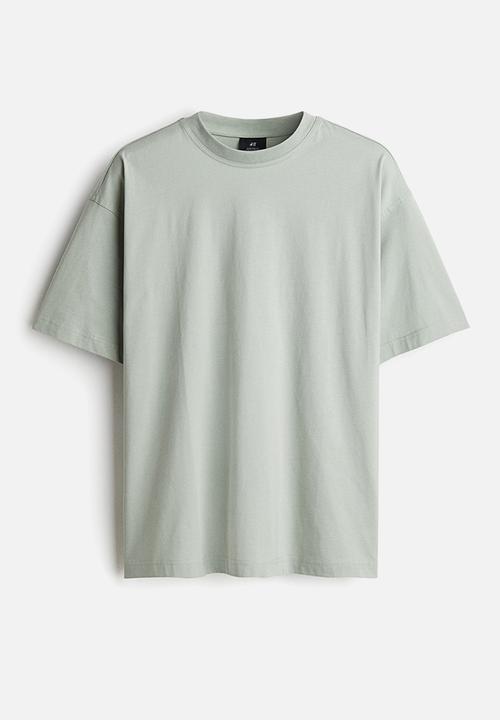 H&M - Oversized fit t-shirt - light sage green