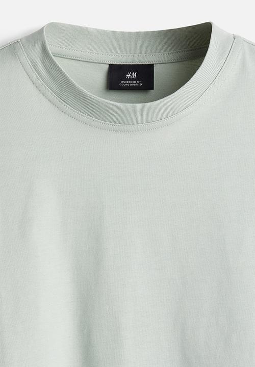 H&M - Oversized fit t-shirt - light sage green