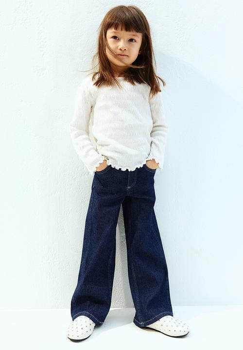 H&M - Smocked jersey top - white