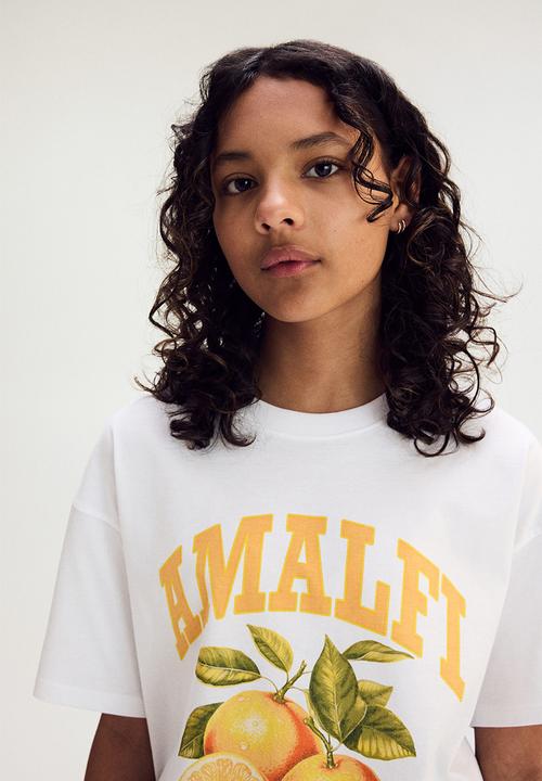 H&M - Oversized cotton t-shirt - white amalfi