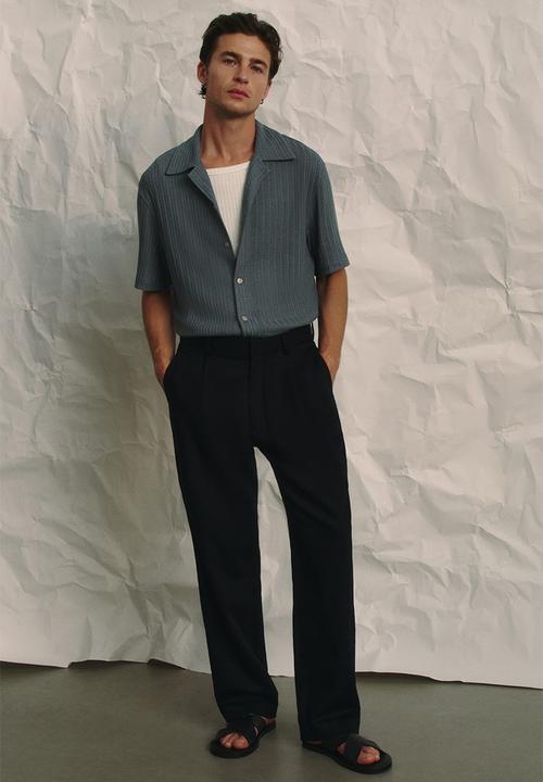 H&M - Relaxed fit linen-blend trousers - black