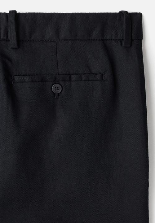 H&M - Relaxed fit linen-blend trousers - black
