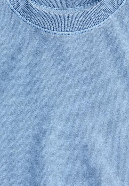 H&M - Printed cotton T-shirt - blue/oceanside