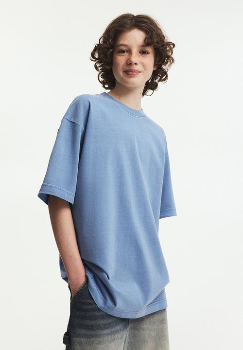 H&M - Printed cotton T-shirt - blue/oceanside