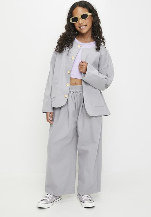 Pop Candy - Wide leg co-ord pants - grey