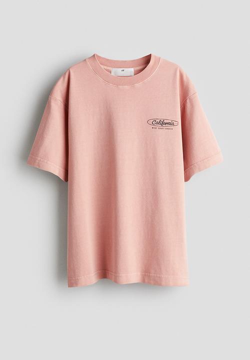 H&M - Printed cotton T-shirt - pink/california