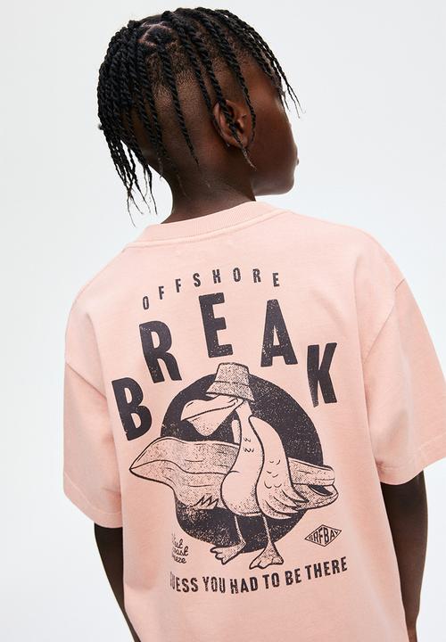 H&M - Printed cotton T-shirt - pink/california