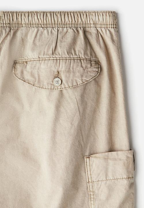 H&M - Loose fit parachute trousers - beige