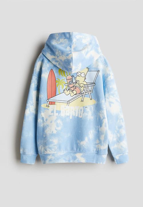 H&M - Printed hoodie - light blue the simpsons