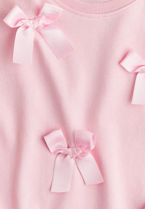H&M - Motif-detail T-shirt - light pink bows