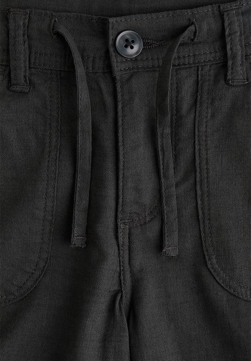 H&M - Wide cotton trousers - black