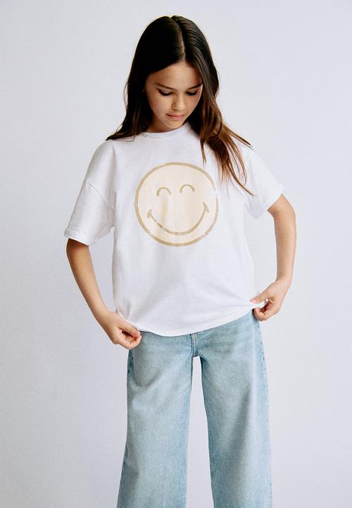 H&M - Oversized printed t-shirt - white,multi
