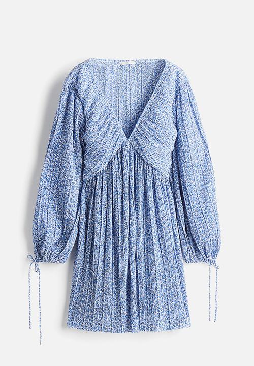 H&M - Plissé dress - blue floral