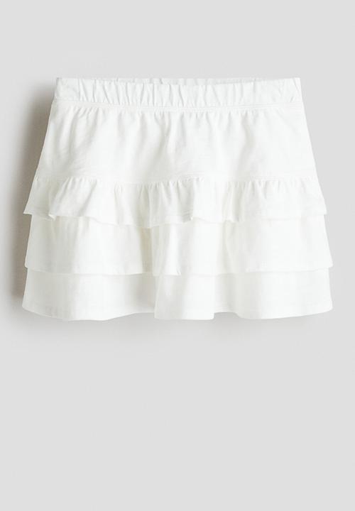 H&M - Tiered jersey skirt - white