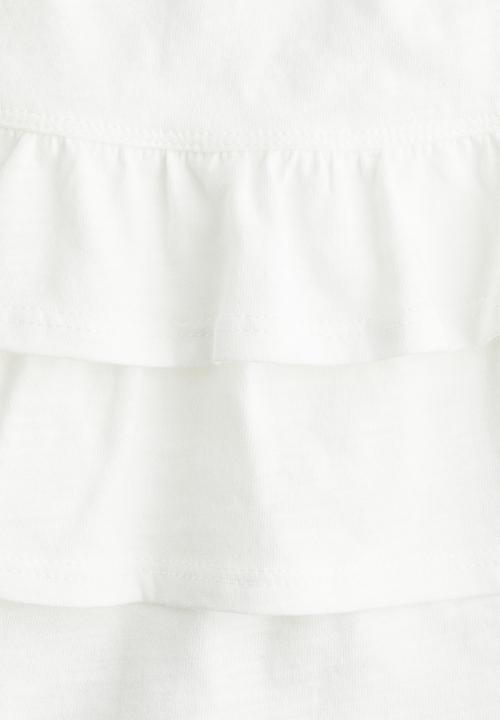 H&M - Tiered jersey skirt - white