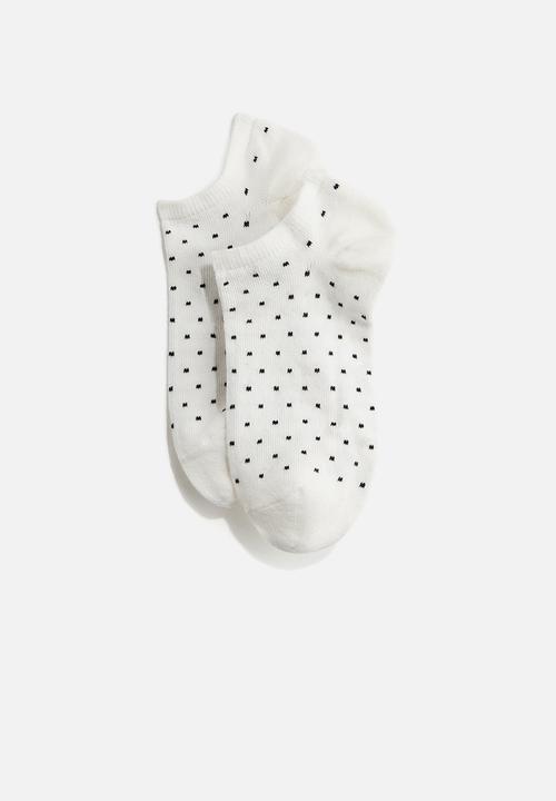 H&M - 7 Pack trainer socks - white/spotted