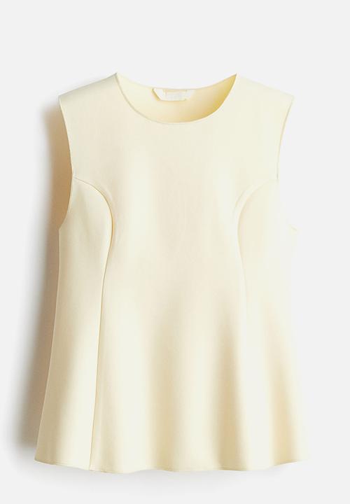 H&M - Interlock peplum vest top - pale yellow